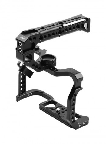 Aluminum Alloy Camera Cage With Top Handle Kit Black
