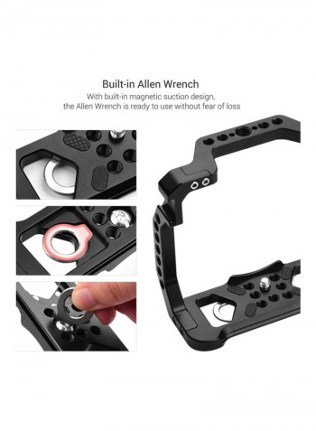 Aluminum Alloy Camera Cage With Top Handle Kit Black
