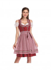 Vintage Embroidery Floral German Dirndl Dress Multicolour