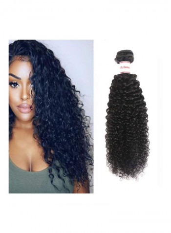 Curly Human Hair Wig Black 22inch