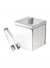 Double Wall Square Ice Bucket With Cover And Tong Silver 13.5cm reviews Double Wall Square Ice Bucket With Cover And Tong Silver 13.5cm