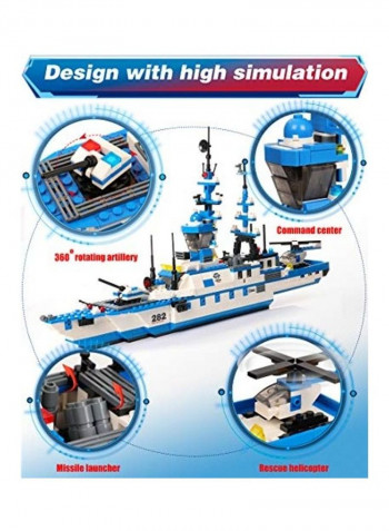 2318-Piece City Police Station And Military Battleship Building Set