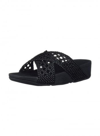 Lulu Wicker Casual Sandals Black