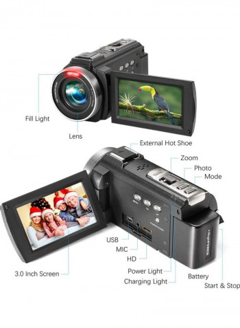 Camcorder 1080P Video Camera KOT 36MP Black