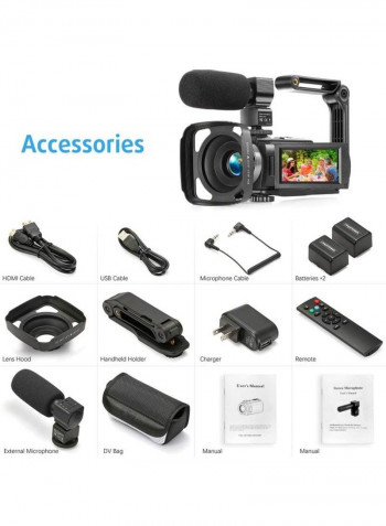 Camcorder 1080P Video Camera KOT 36MP Black
