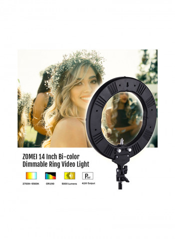 Dimmable Ring Video Light LED 14inch Black