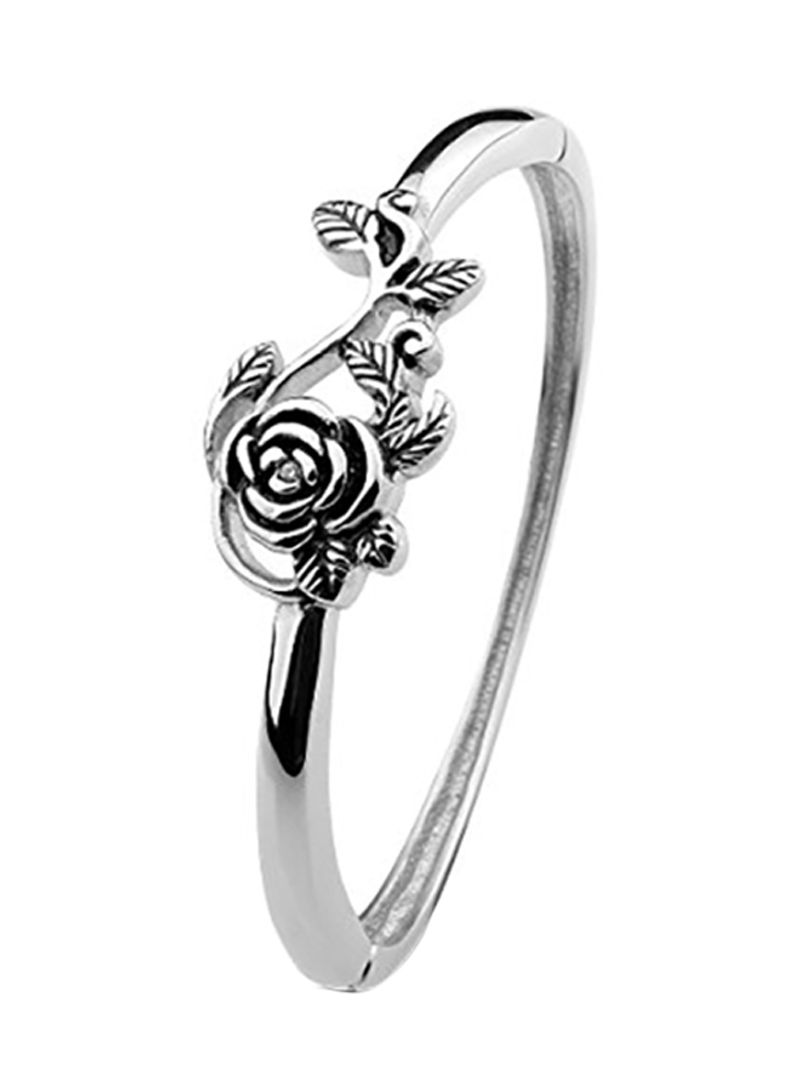 Rose Flower Bangle Bracelet