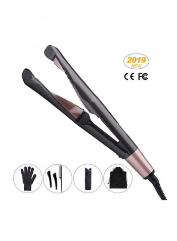 2-In-1 Hair Straightener And Hair Curler Black/Rose Gold