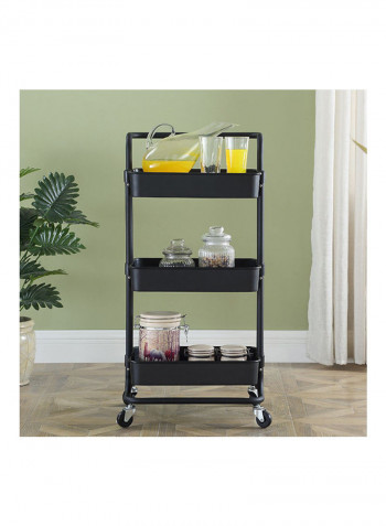 3-Tier Storage Cart White 44.0x34.0x17.5cm