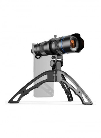 Metal Single-tube Telescope Lens With Mini Tripod Black