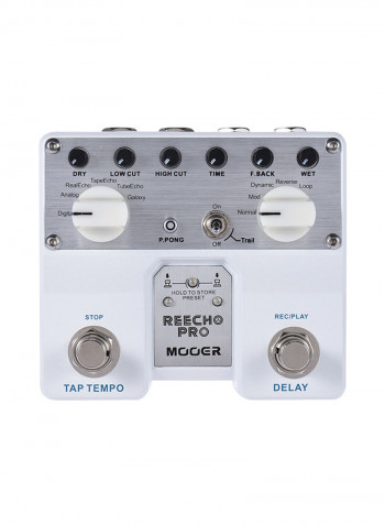 Reecho Pro Digital Delay Guitar Effect Pedal Twin Footswitch