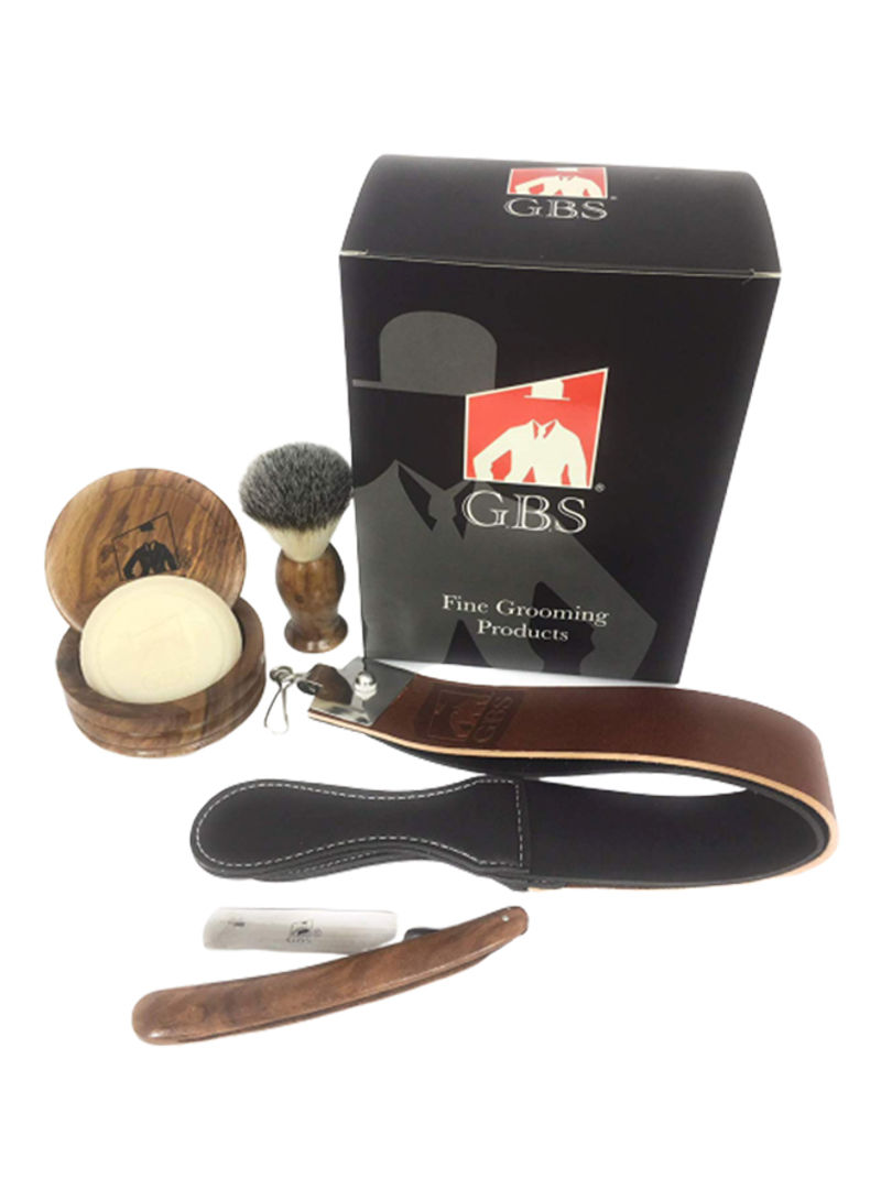 5-Piece Professional Shaving Set Black/Brown 15.2 x 6.4 x 20.3centimeter