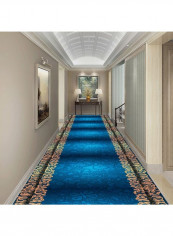 Anti-Skidding Carpet Blue/Beige 160x300cm