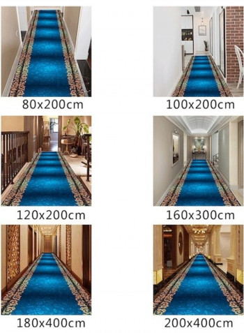 Anti-Skidding Carpet Blue/Beige 160x300cm
