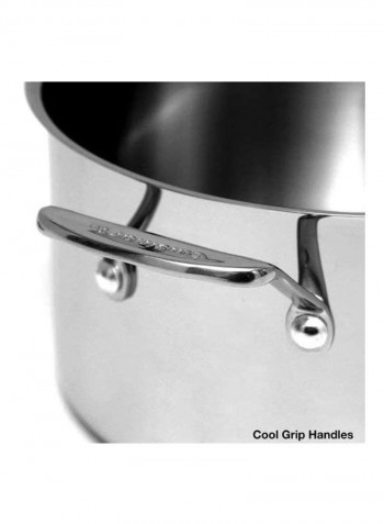 Stainless Steel Stock Pot Brushed Stainless 9x11x14.5inch