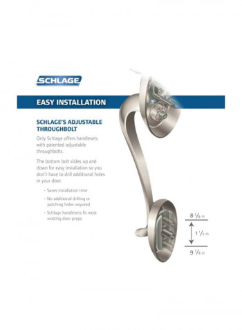 2-Piece Plymouth Exterior Handleset With Deadbolt Silver 17x8.9x4.3inch
