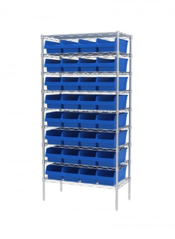 Plastic Shelf Bin Blue 18x8x6inch