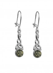 925 Sterling Silver Amber Studded Earrings