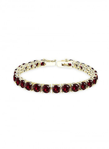925 Sterling Silver Ruby Studded Tennis Bracelet