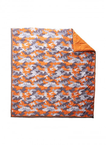 4-Piece Comforter Set Orange/Grey/White