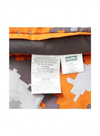 4-Piece Comforter Set Orange/Grey/White