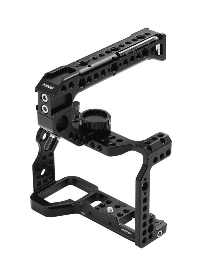 Aluminum Alloy Camera Cage with Top Handle Grip Black