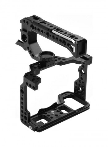 Aluminum Alloy Camera Cage with Top Handle Grip Black