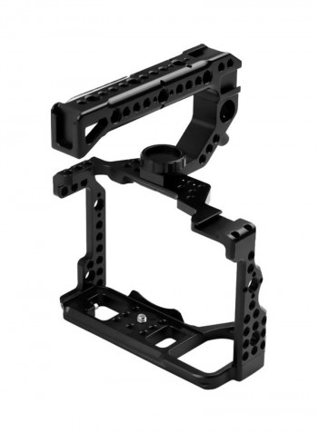 Camera Cage With Top Handle Grip Black