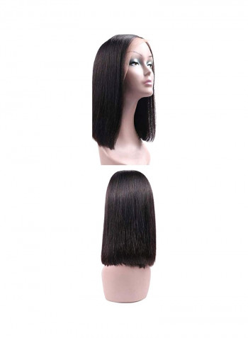 Lace Front Bob Human Hair Wigs Black 12inch