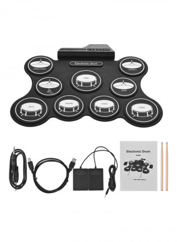 Portable Electronic Drum Digital USB 9 Pads Roll Up Drum Set