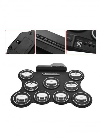 Portable Electronic Drum Digital USB 9 Pads Roll Up Drum Set