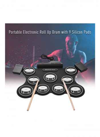 Portable Electronic Drum Digital USB 9 Pads Roll Up Drum Set