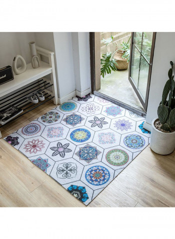 Geometric Pattern Anti-Skidding Doorway Mat Multicolour 120x140centimeter