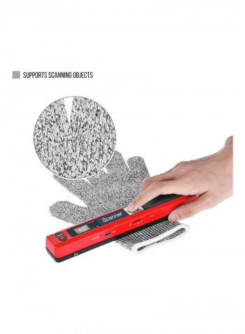 Portable Handheld Wand Wireless Scanner Red/Black