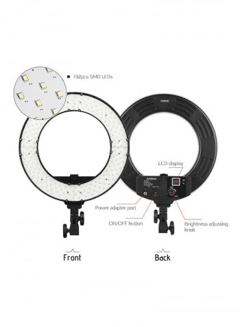 LED Studio Ring Light 34.5x44.2x4.7centimeter White/Black