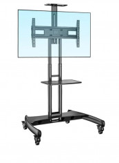 Mobile TV Stand With Lockable Wheels 32-65inch Black reviews Mobile TV Stand With Lockable Wheels 32-65inch Black