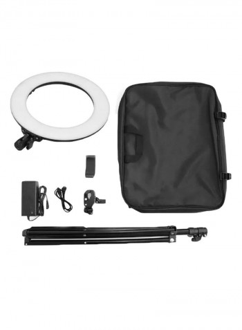 Portable Photography Ring Light With Tripod Stand Black/White
