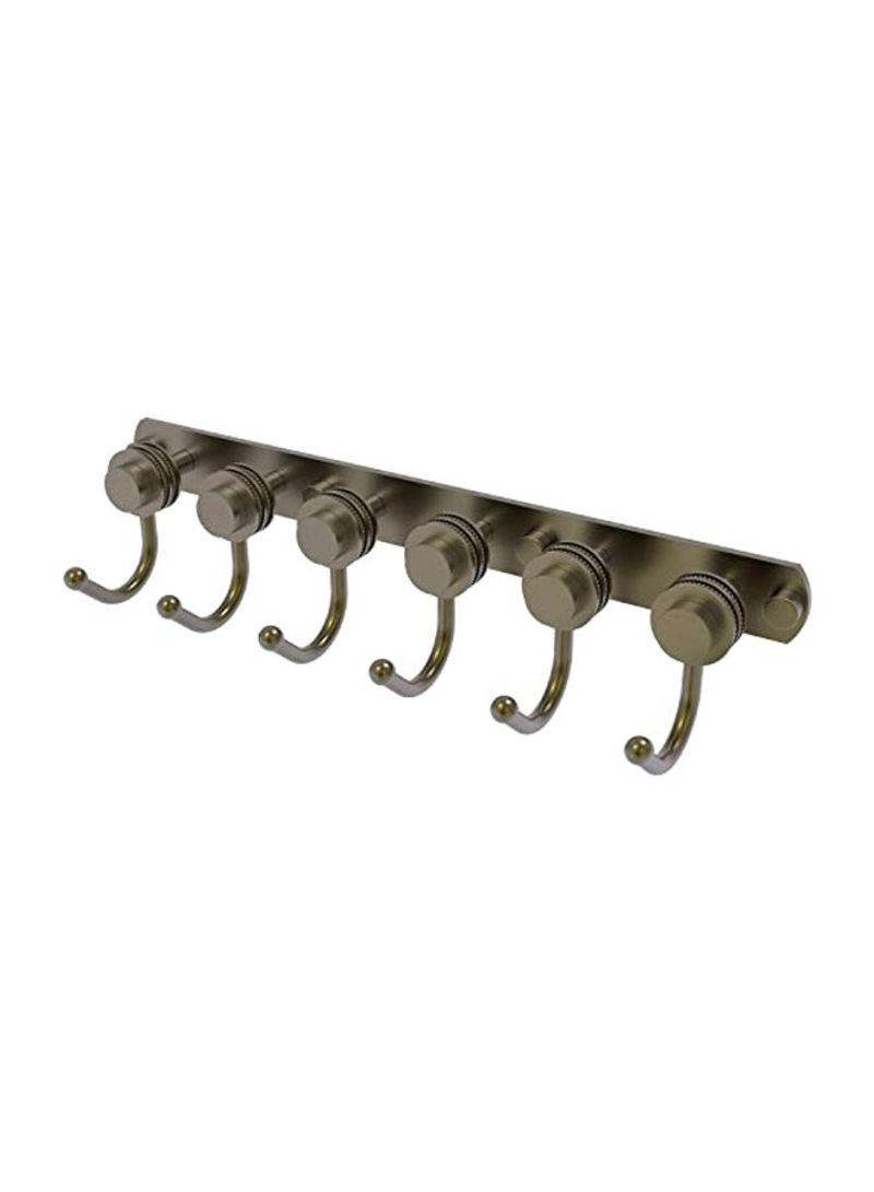 Mercury Collection 6 Position Tie And Belt Rack With Dotted Accent Towel Hook Silver 15.5x3.2x4inch