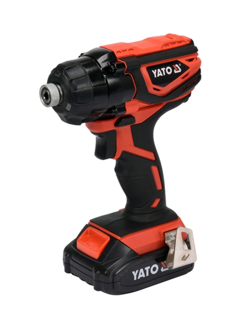 Cordless Impact Screwdriver 18V w/1x2.0Ah Battery & Quick Charger Colour Box Yato Brand YT-82800 Black/Red