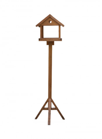 Wooden Bird Table Brown 38x38x180centimeter