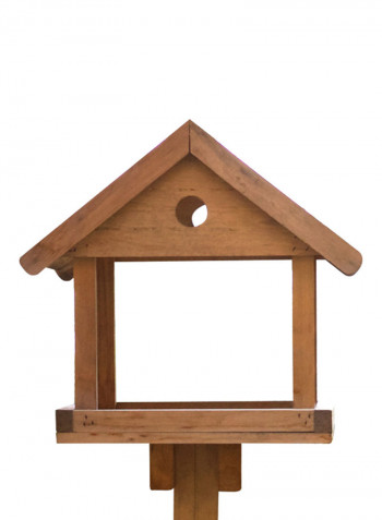 Wooden Bird Table Brown 38x38x180centimeter
