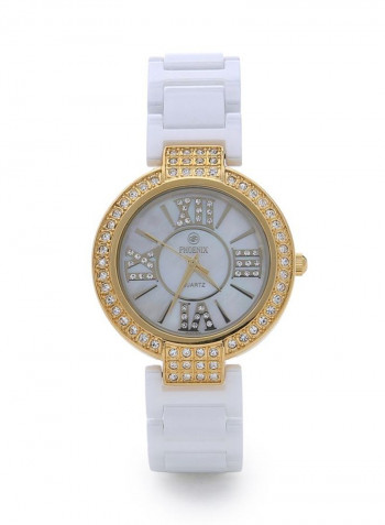 Women's 22K Gold Plated With Crystal Analog Watch P-21586