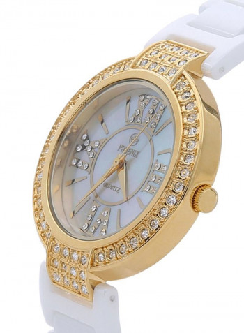 Women's 22K Gold Plated With Crystal Analog Watch P-21586