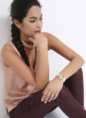 Women's 22K Gold Plated With Crystal Analog Watch P-21586