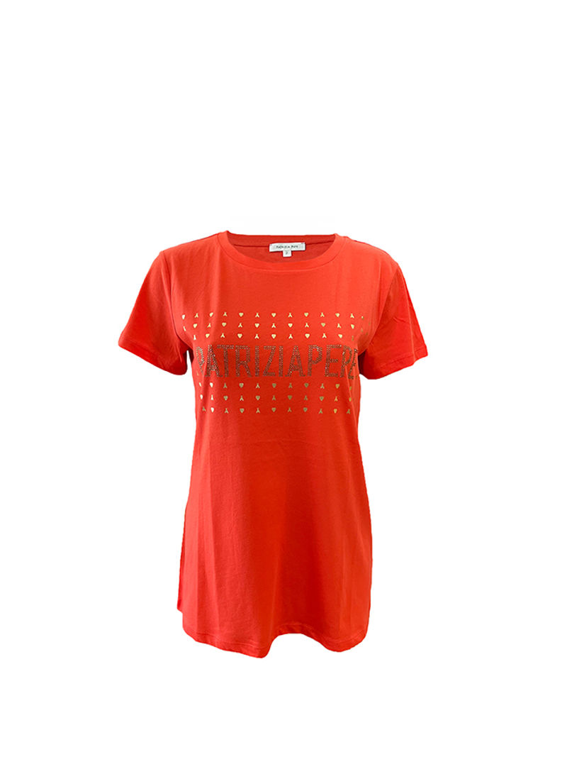 Letter Printed Casual T-Shirt Red