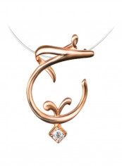 Rose Gold Plated Zircon Studded Pendant Necklace