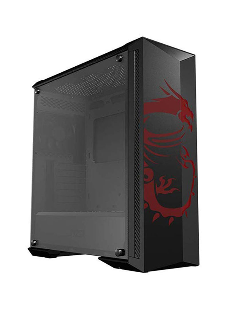 ATX Tempered Glass Mid Tower Computer Case 2.1 x 0.9 x 2inch Black/Red
