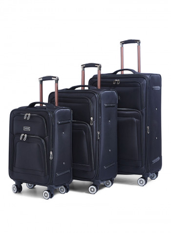 Softside 3 Piece Luggage Trolley Set black