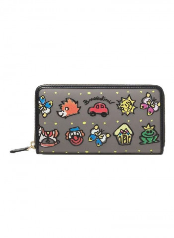 Temini Printed Wallet Gum/Nero