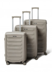 3 Piece Hardside Luggage Travel Trolley Bag Set Grey
